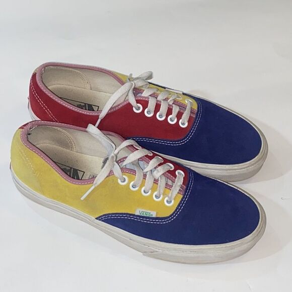 Vans Unixes Authentic Lace-Up Sneakers In Colorblock Suede Size Men 9 Women 10.5 - Picture 1 of 16